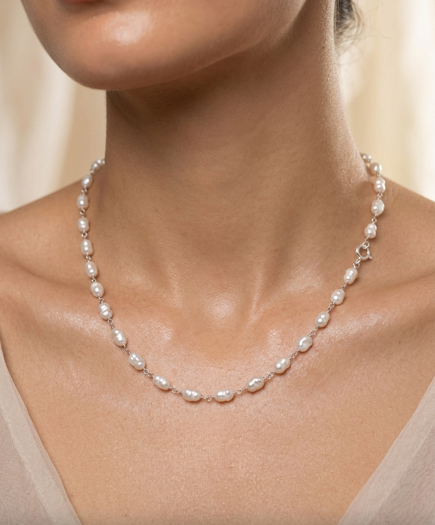 Luna Link Necklace - Besotted By Pearls